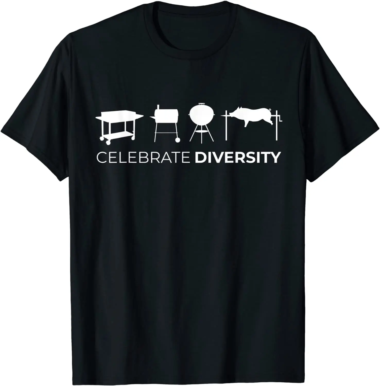 Celebrate Diversity BBQ Grill, Smoker, Spit Barbecue Shirt Men T-Shirt Short  Casual  COTTON  O-Neck  t shirt