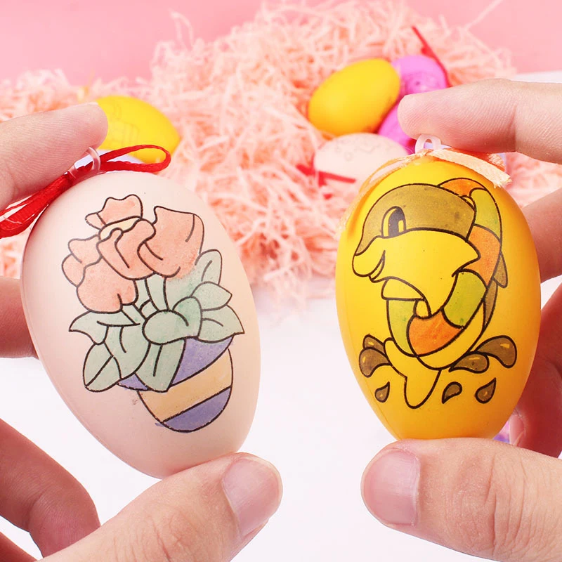 Quebra-cabeça criativo de ovos de Páscoa pintados à mão para crianças, brinquedos práticos coloridos DIY, prêmios divertidos do jardim de infância, presentes de festa, 3 conjuntos