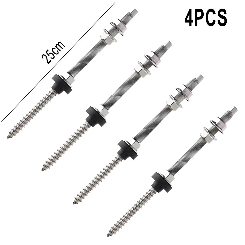 4pcs Stainless Steel Double Headed Wooden Screw Photovoltaic Bracket For Solar Panel Installation On Color Steel For Tile Roof