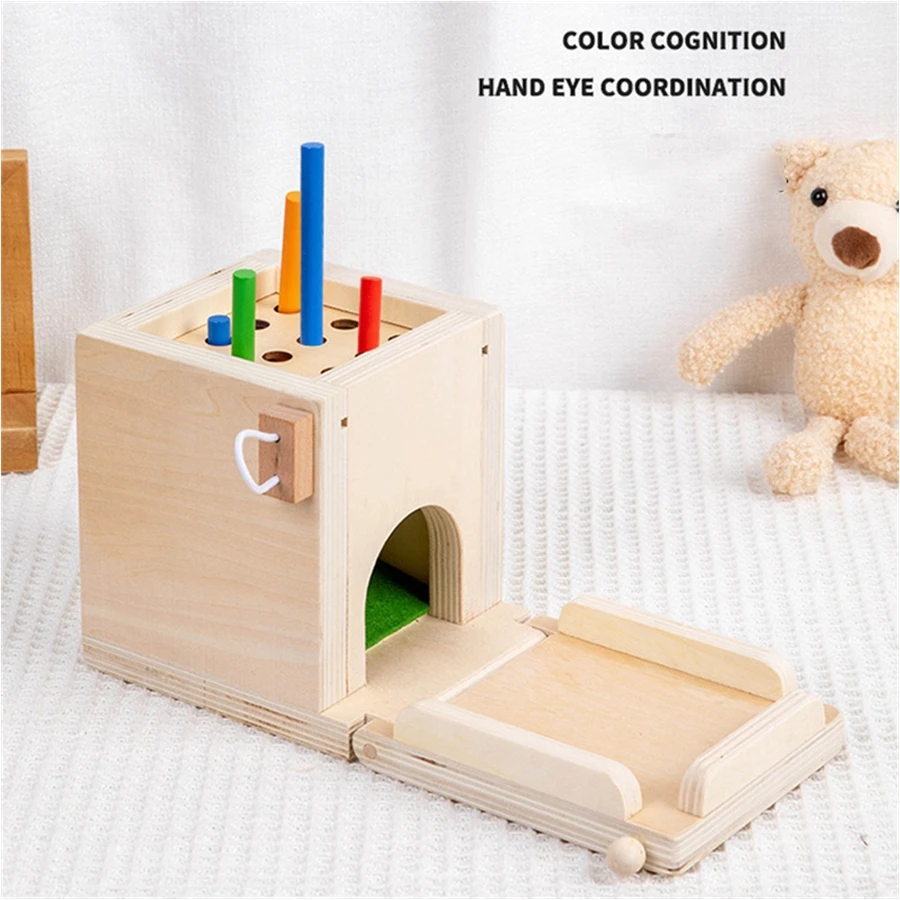 4-in-1 Coin Ball Box Multi-function Stick Pull Radish Game Montessori Color Matching Building Block Kid Puzzle Box Toy