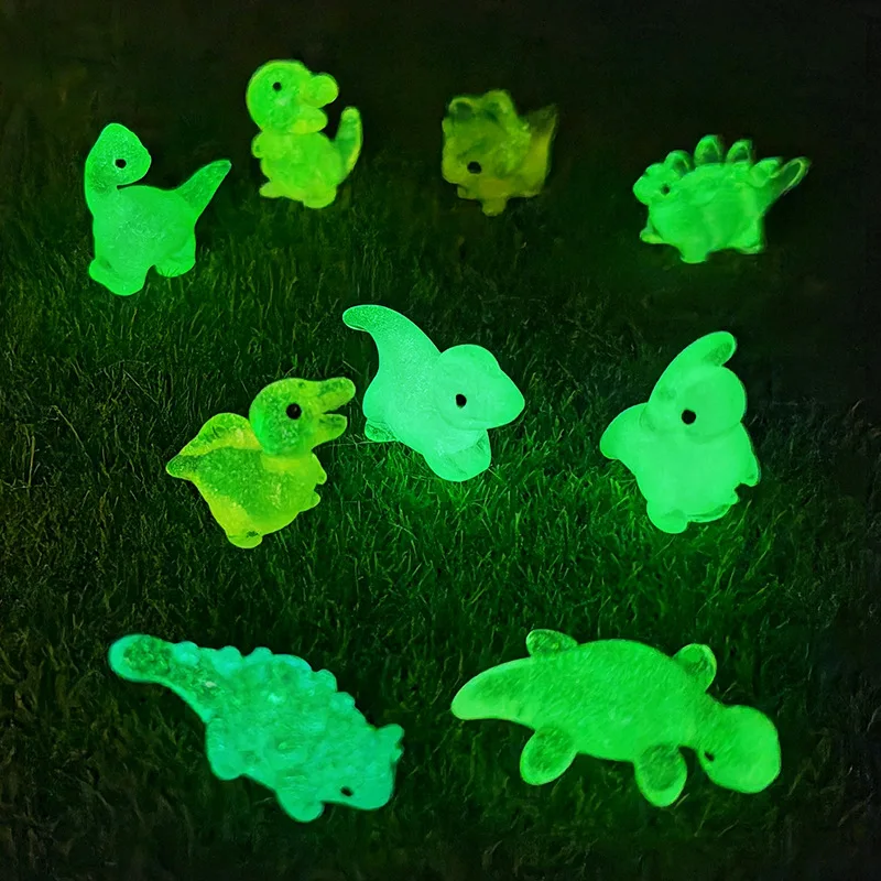 10pcs Random Delivery Night Light Cute Dinosaur Micro Landscape Gardening Ornament