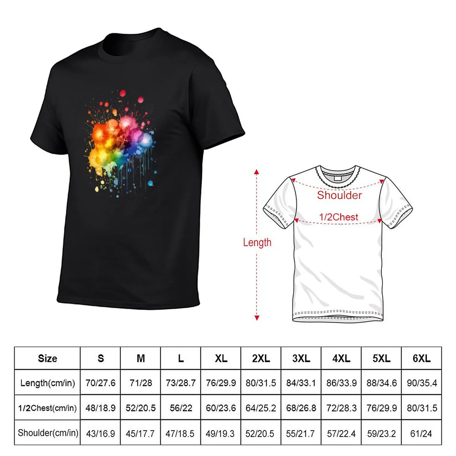 Splashes of Color #1 T-Shirt boys whites anime funnys men workout shirt