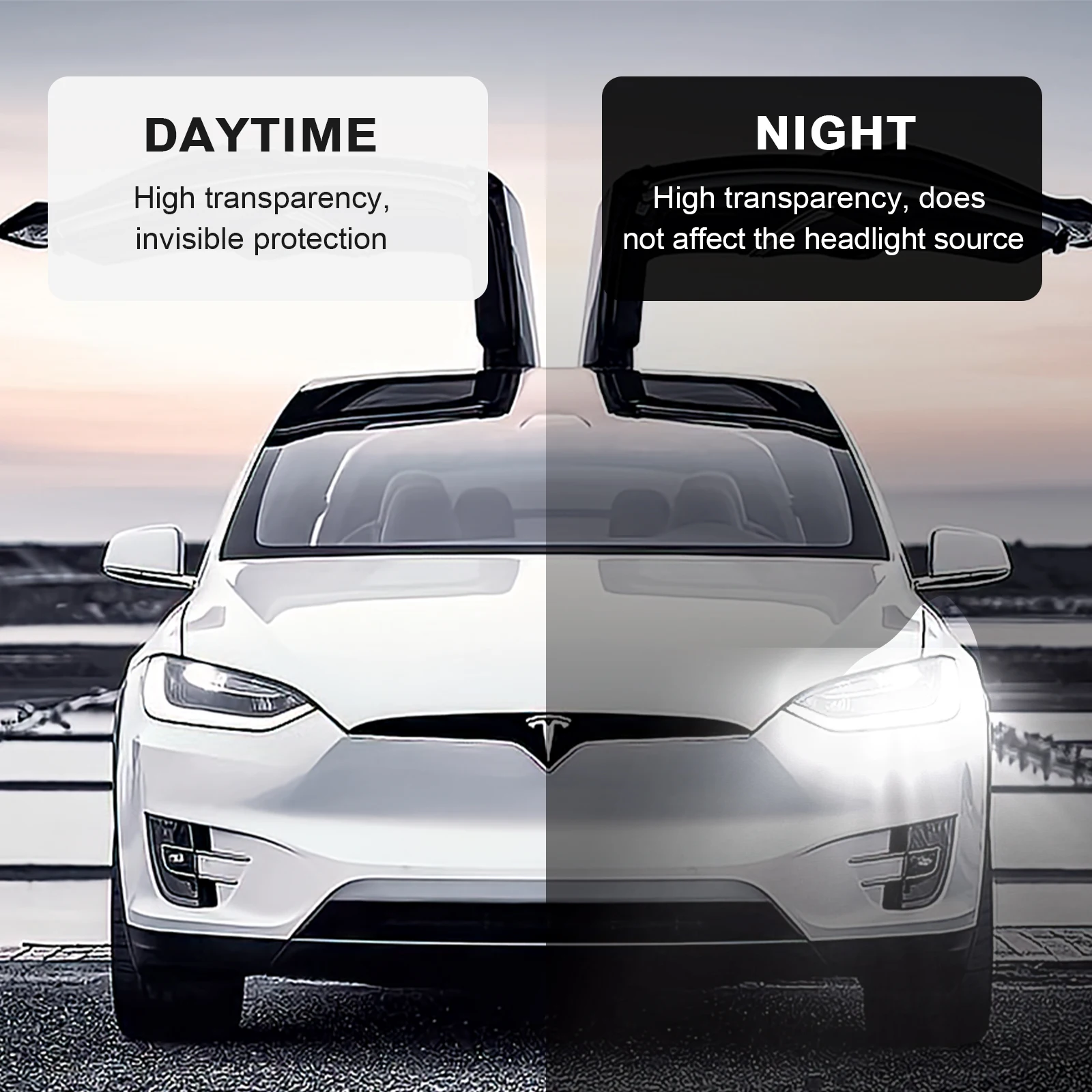 For Tesla Model X 2022 2023 Headlight Film Car Rear Mirror Pre-Cut Paint Protection Film Clear TPU PPF Accessories Transparent