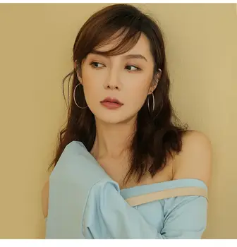 女士100% 925純銀環耳環,禮盒包裝,簡約銀圈耳環,適合穿孔佩戴 10 最佳銷售 純銀圈形耳環 - №2