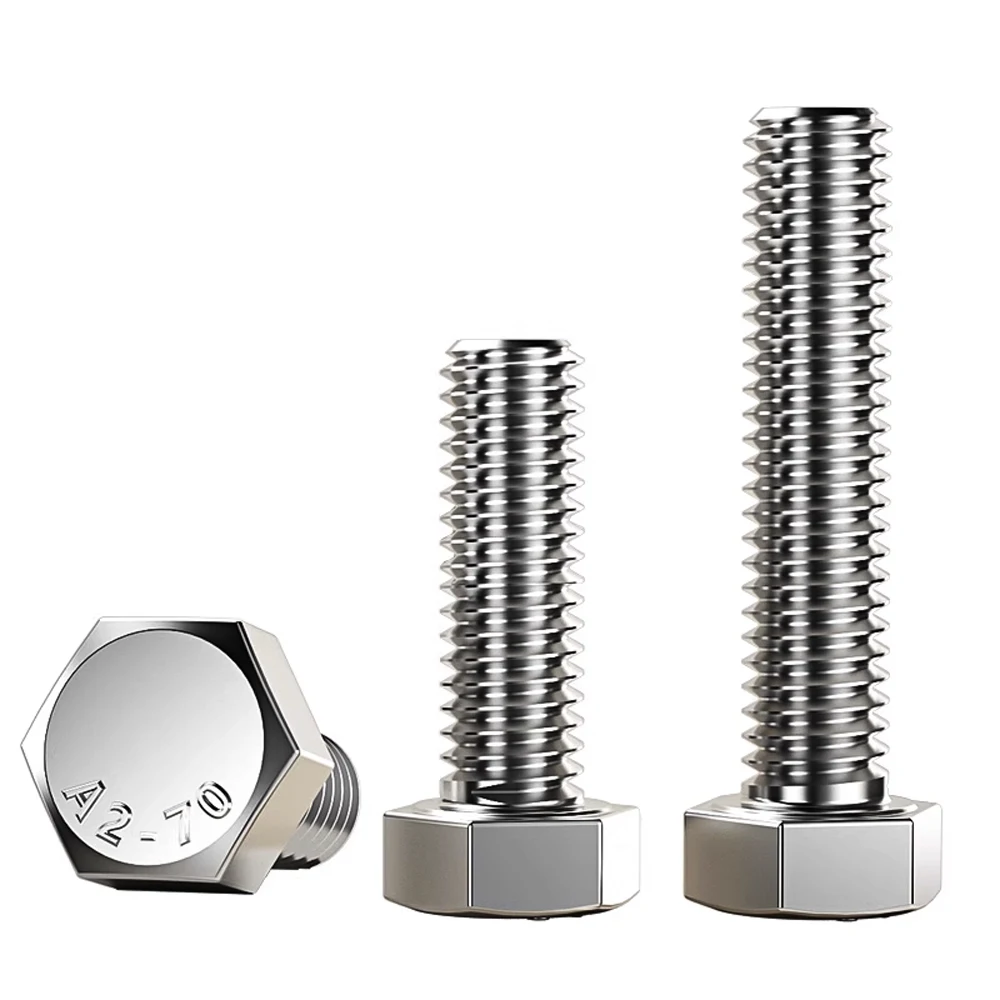 

1/4" 5/16" 3/8" 7/16" UNC UNF External Hex Head Bolts SUS304 A2 Stainless Steel Full Threaded DIN933 Hex Screws