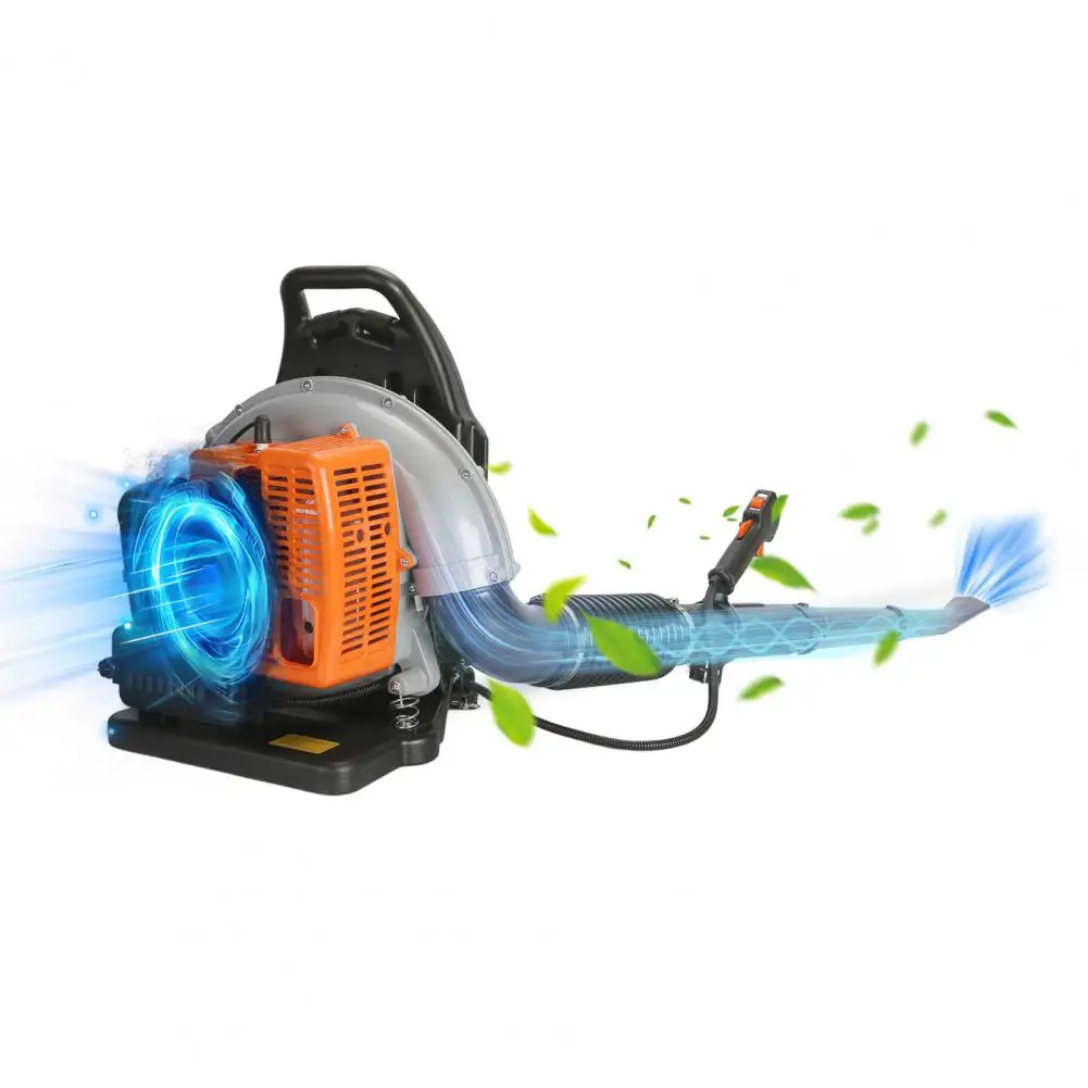Backpack Leaf Blower Petrol 2-Stroke Engine Multi-functional 63 Cubic Centimeter High Strength Dust Snow Blower Outdoor