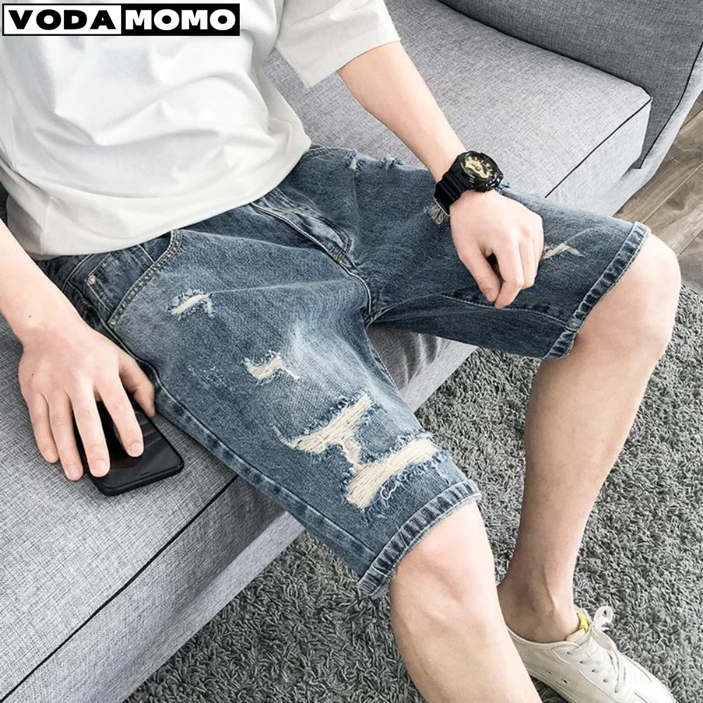 

2023 Men's Summer Denim Shorts Capri pants Jeans Mens Baggy Cowboy Short Pants Cropped Trousers Casual Men Jean Men Clothing