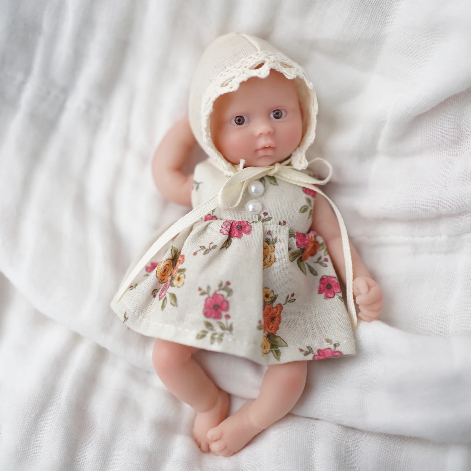 

5.5" Micro Preemie Full Body Silicone 11.5cm Bady Girl Doll Lifelike Mini Reborn Doll Surprice Children Anti-Stress