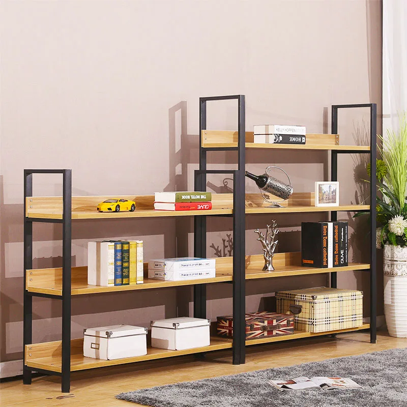 Bookcase Storage Rack Floor Minimalist Classic Iron Bookshelf Display Rack  Multifunctional Flower Rack Model Exhibition NO fall