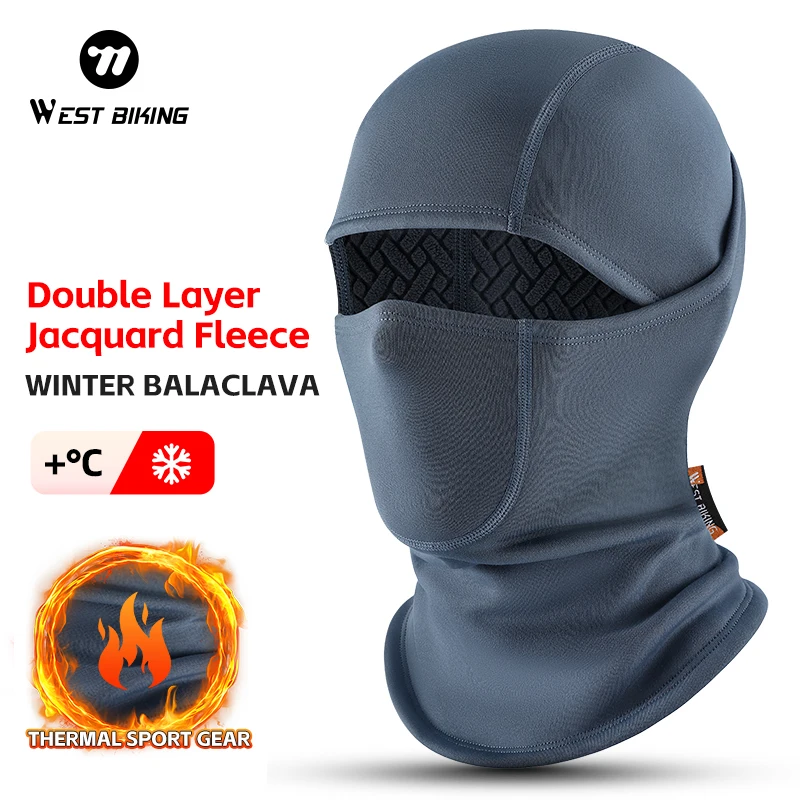 

WEST BIKING Winter Fleece Cycling Headgear Thermal Skiing Balaclava Outdoor Sports Running Climbing Full Face Mask Sport Gear