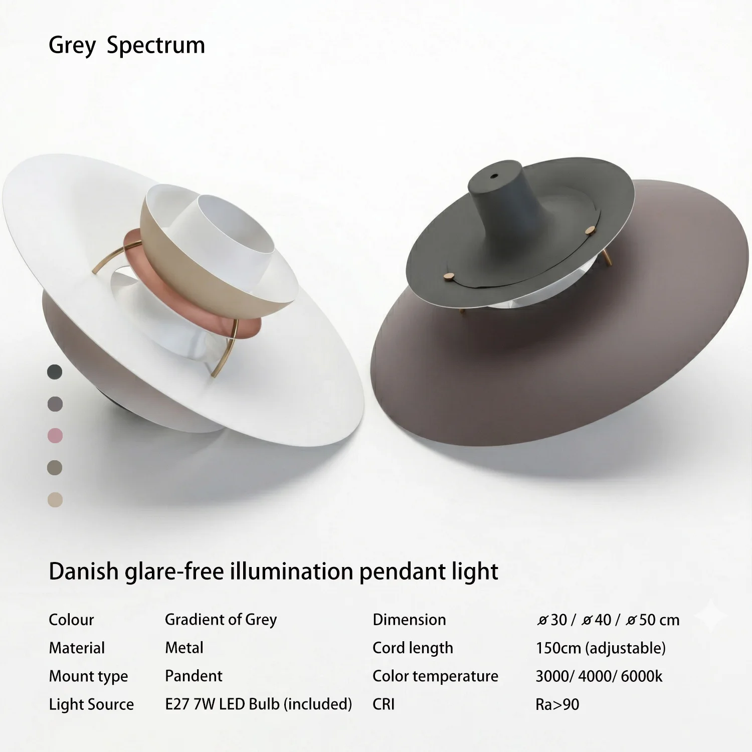 Scandinavisch Italiaans design, minimalistische, meerlaagse, antireflecterende hanglampen in Scandinavische UFO-stijl, geschikt voor eetkamer, restaurant en café, modern.