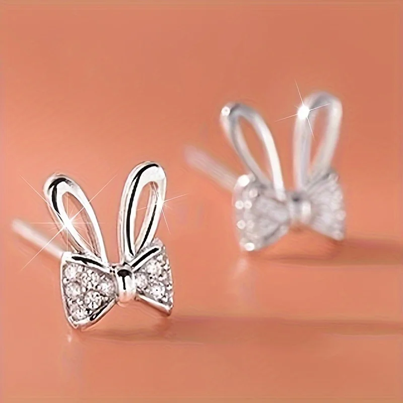 

1 Pair Rabbit Stud Earrings - Minimalist Bunny Jewelry, Everyday & Party Earrings for, Birthday/Easter/Valentine's Gift - Dainty