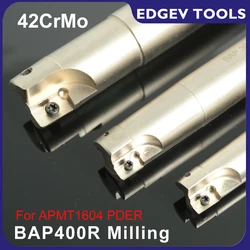 BAP400R APMT1604 밀링 홀더, BAP 400R 3T 직각 숄더 커터, 카바이드 인서트 APMT 1604 러프 가공 CNC 엔드밀 바