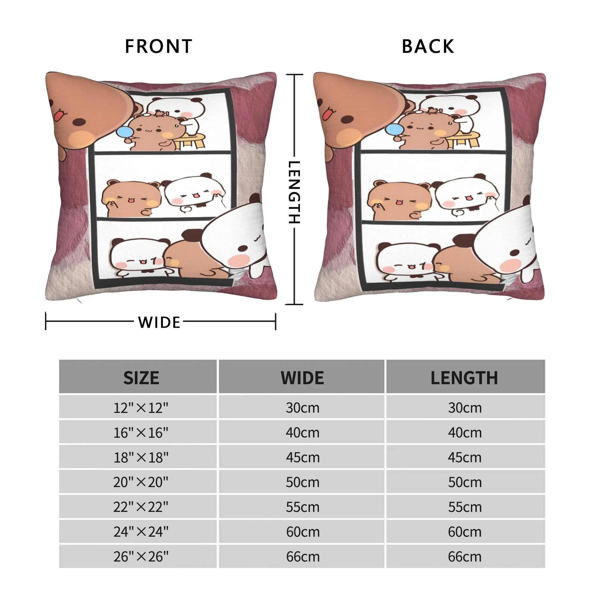 Pillow Case Panda Bear Bubu Dudu Polyester Pillow Cover Trendy Cushion Cover Graphic Pillowcases For Chair Sofa Home Decoration