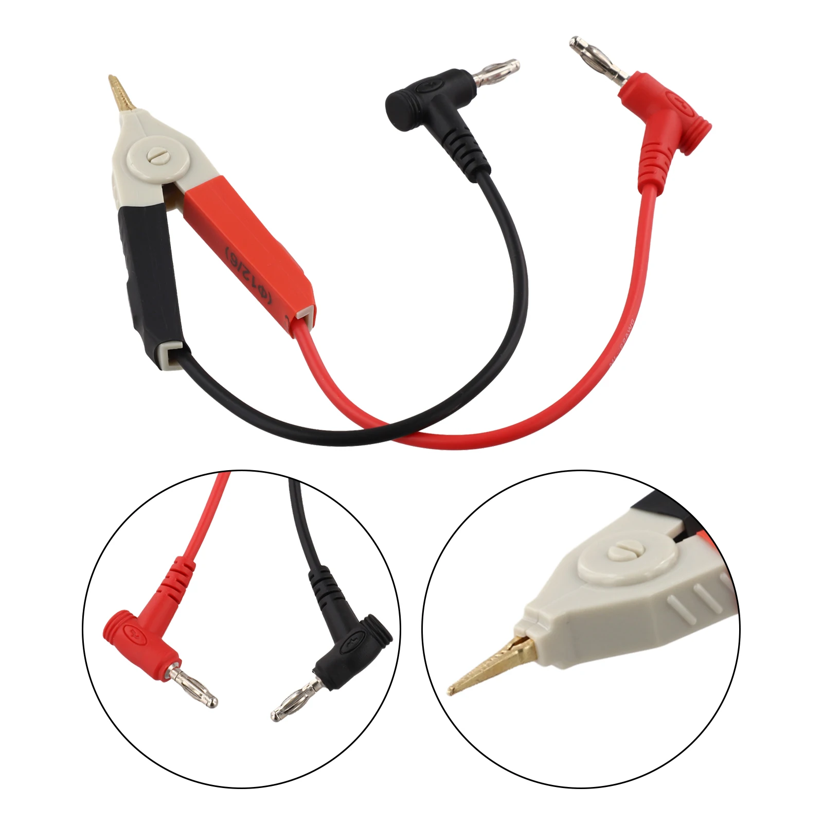 Kelvin Test Clip All Copper Gold Plated For Smd Capacitor Inductor Test Fixture With Red Black Connector For M6013 M4070 MESR100