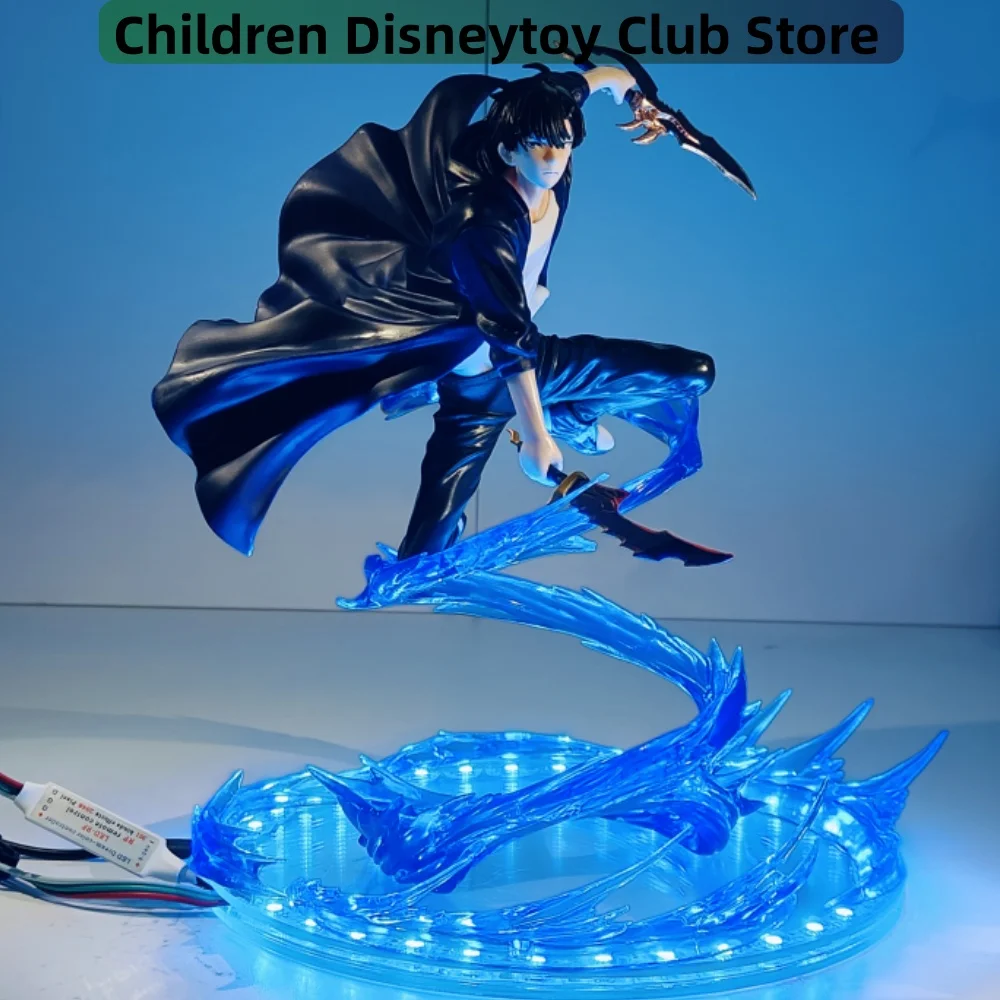 

Solo Leveling Anime Sung Jin Woo Лампа Светодиодная лампа Фигурки Модель Фигурка Фигурка и основание и лампа DIY Украшения Игрушки