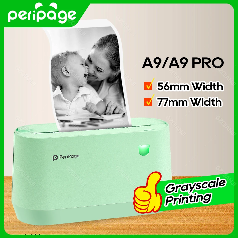 Peripage Photo Printer A9 PRO 80mm Thermal Pocket Mini Printer Bluetooth Wireless Portable Label Printer with Free APP for Phone