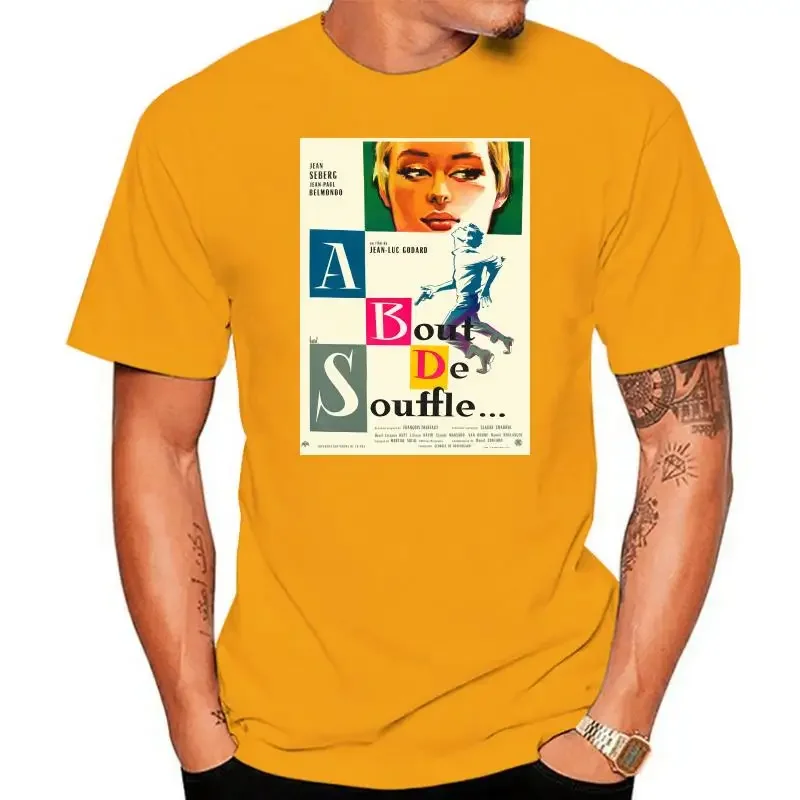 Men tshirt  A Bout de Souffle (Breathless)   Jean Luc Godard  T Shirt Printed T-Shirt tees top