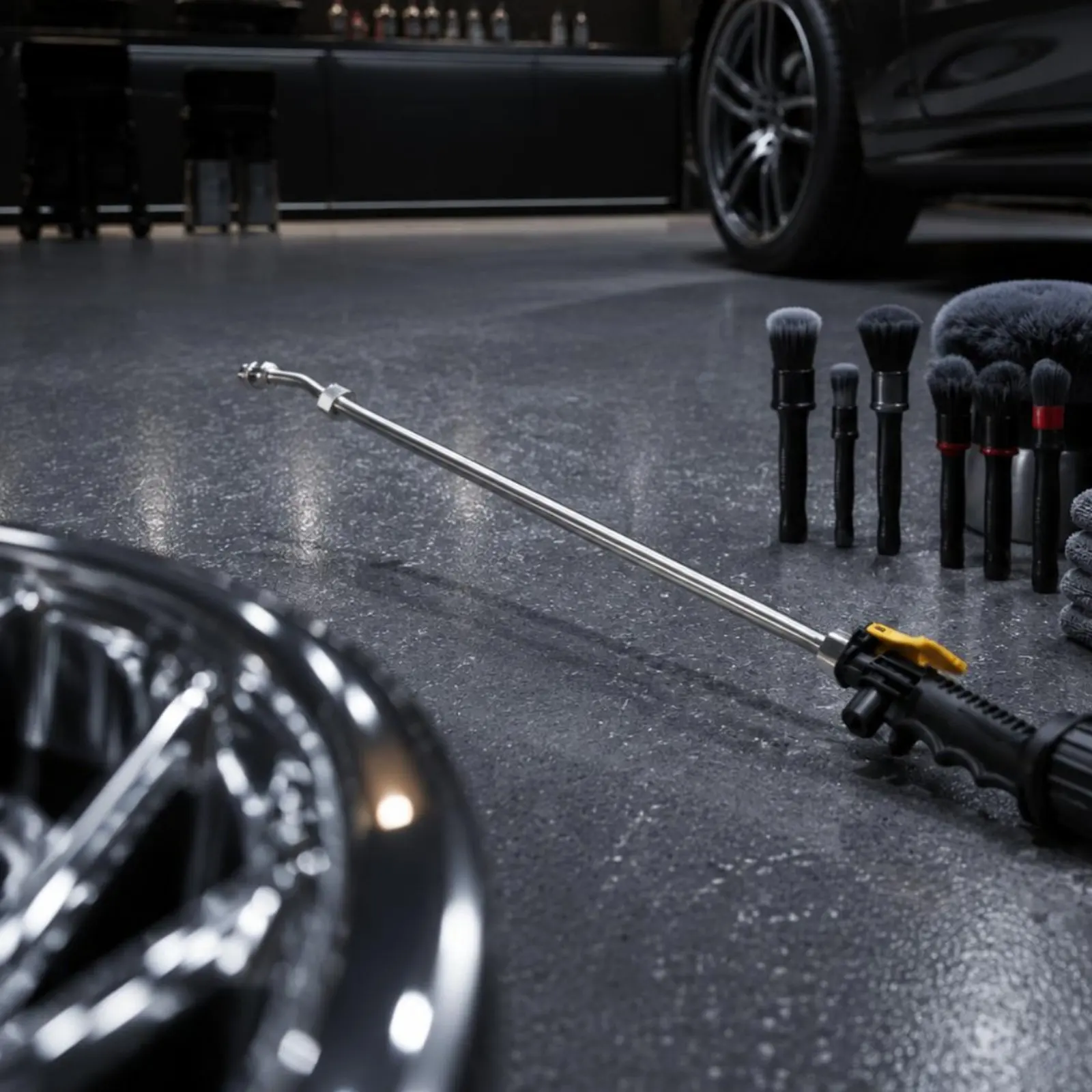 Car Wash Spray Portable Car Wash Nozzle Adjustable Spray Leak-Proof Connection Vehicle Cleaning Tool Long Reach