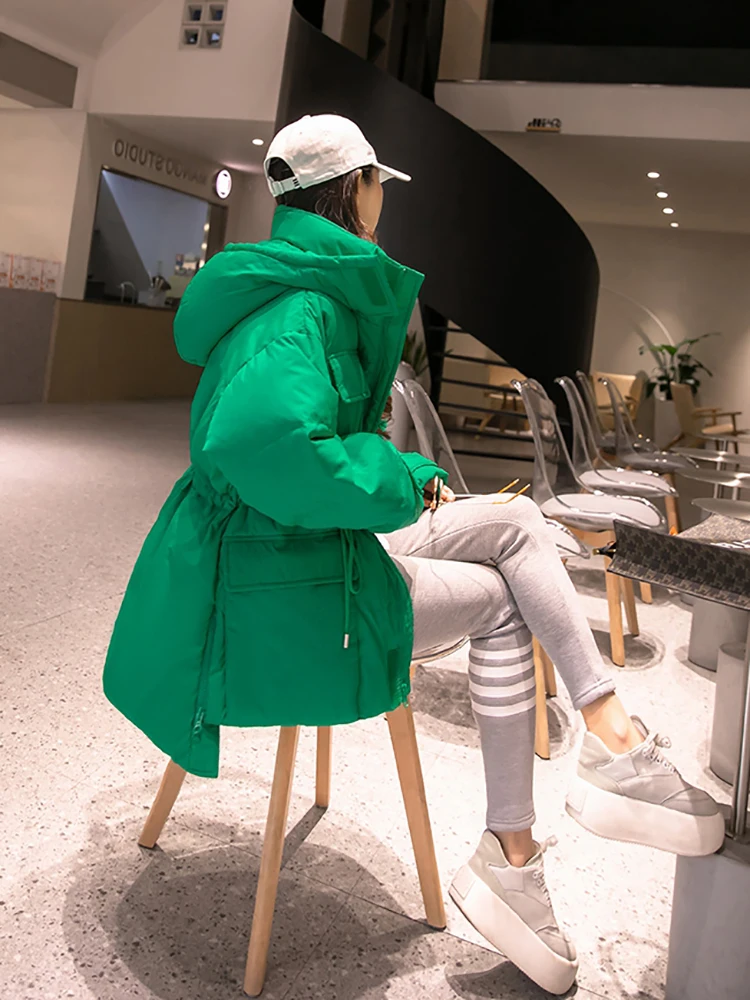 2023 Winter Down Cotton Jackets Women\'s Clothing Winter Coats Green Short Slim Parkas Outerwear bd705