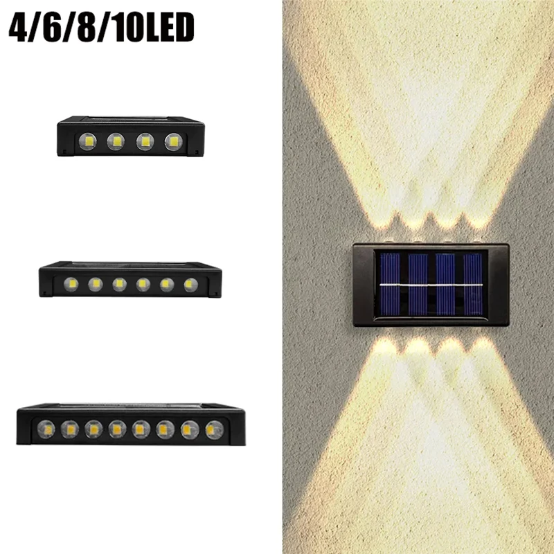 

Solar Outdoor Wall Light 4/6/8/10LED Waterproof Garden Light Courtyard Railing Decoration Atmosphere Light Downlight Luminous So