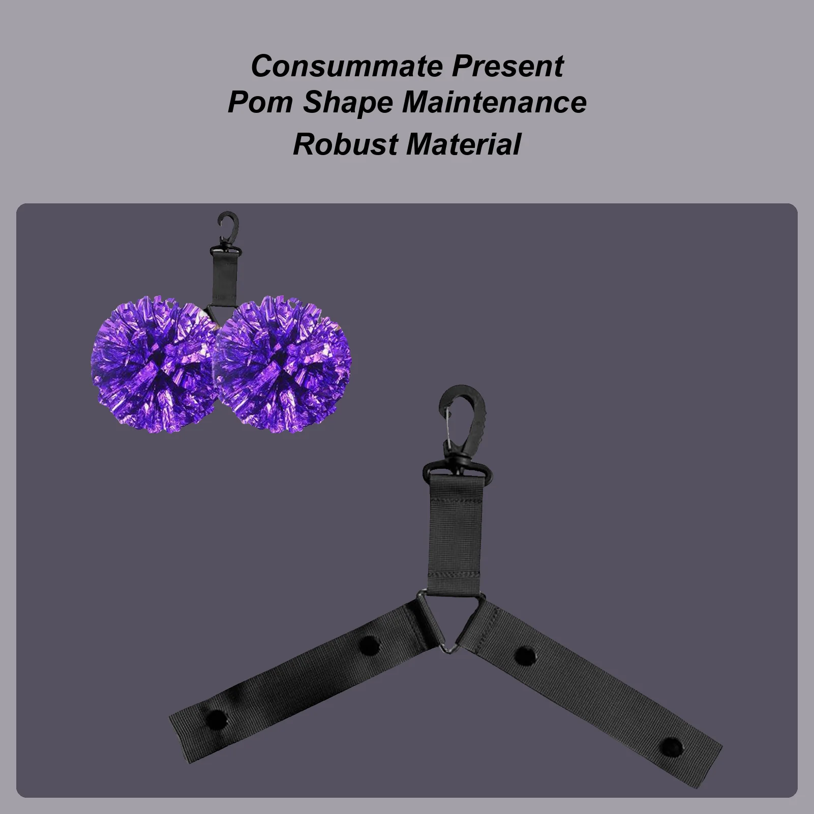 

Cheer Pom Hangers 3 Pieces Organizer Straps Cheer Pom Holder With Button For Cheerleading Competition Game Team Event Sports