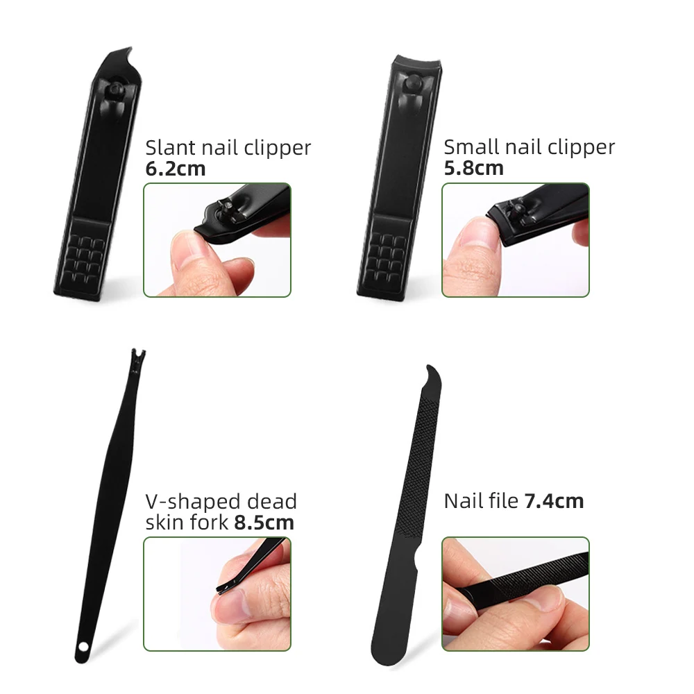 Set di tagliaunghie da 7/8 pezzi combinazione di coltelli per Manicure in acciaio inossidabile per uso domestico tagliaunghie cucchiaio per orecchie strumento professionale per Set di coltelli