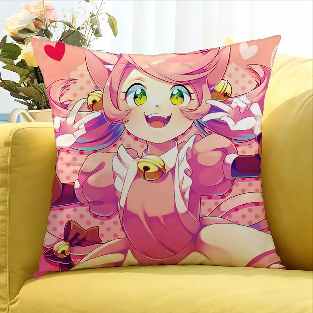 mew mew PINK Deltarune  Various Sizes Square Pillow Case For Car Home Bedchamber Decor