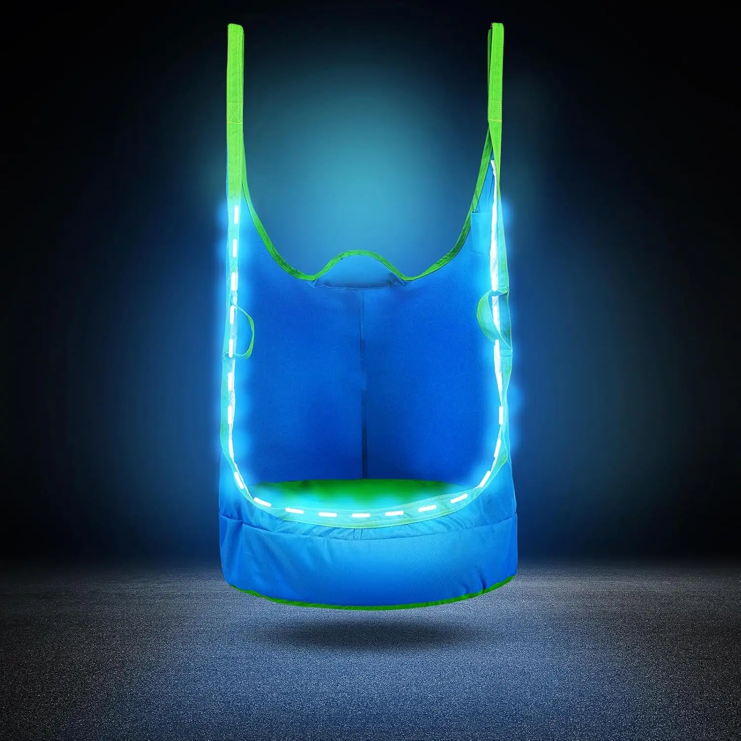 

Kids LED Swing Chair with 16 Colors, 900D Oxford Cloth Hammock for Indoor Outdoor Play, Blue