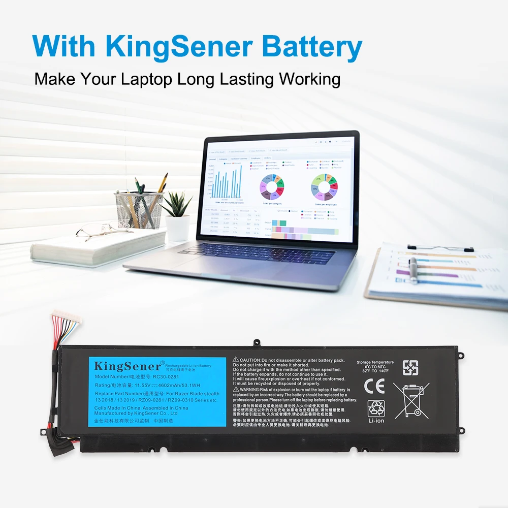 KingSener RC30-0281 RZ09-0281 akumulator do laptopa dla Razer Blade Stealth 13 2018 2019 Max-Q RZ09-03102E52-R3U1 RZ09-02812E71