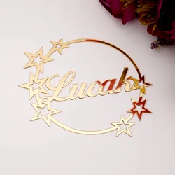Custom Name Hanging Signs Acrylic Mirror Frame Welcome Sign Baby Birthday Anniversary Engagement Party Home Decoration