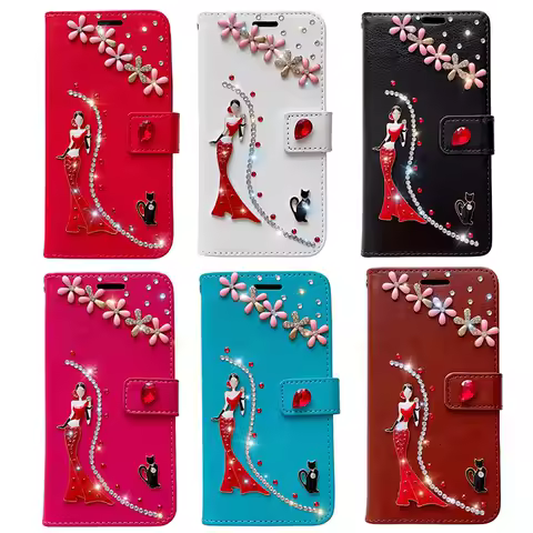 Glitter Wallet Case For Samsung Galaxy A05 S A26 A36 A56 A12 A14 A51 A52 A53 A71 A72 A73 A50 A70 A22 A23 A33 A32 S10 S9 Note 20