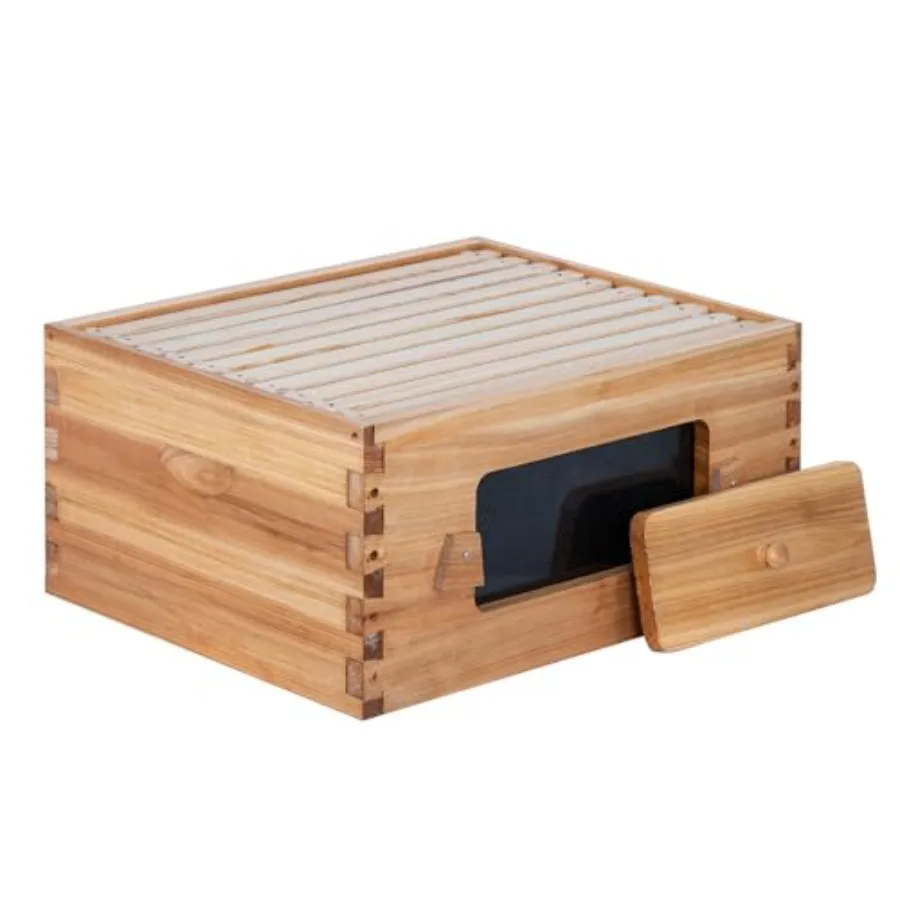 

Honey Lake 10 Frame Beehive Deep Brood Box with Window Langstroth Bee Hive Box Kit Dipped in Beeswax Include Wooden Frames Waxe