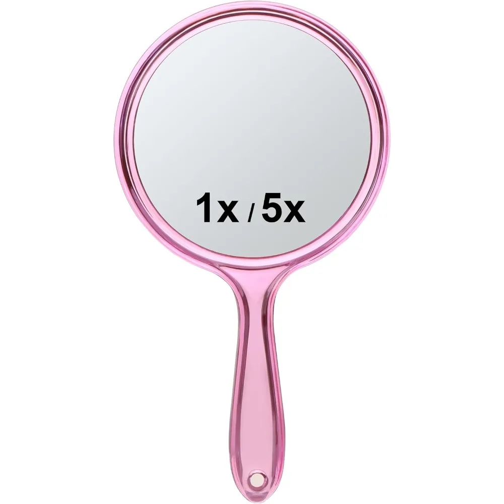 

Handheld Mirror, with Handle, 10.5 x 5.7 inches, Double-Sided 1X/5X Magnification, Travel Makeup Mirror