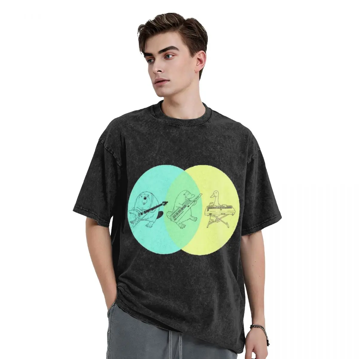 Keytar Platypus Venn Diagram T-Shirt cute clothes baggy shirts anime figures customs design your own tshirts for men