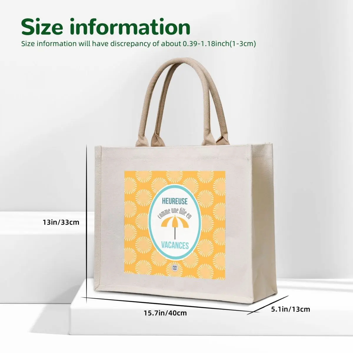 Happy as a girl on vacation Tote Bag large size bags sacs de shopping shoping bag canvas tote