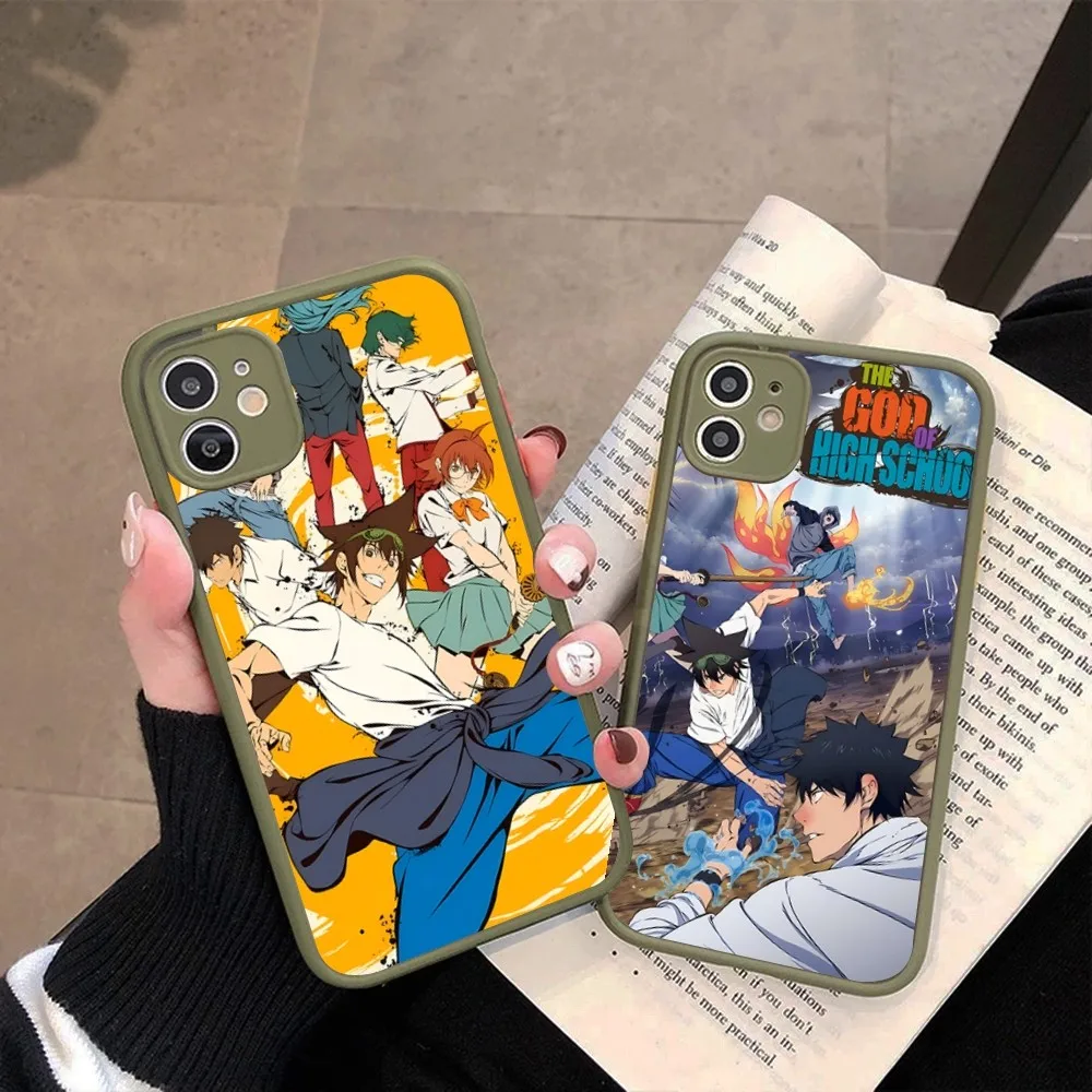 Amine T-The G-God of H-High S-School Phone Case for iPhone 14 11 12 13 Mini Pro Max 8 7 Plus X XR XS MAX Translucent Matte Cover