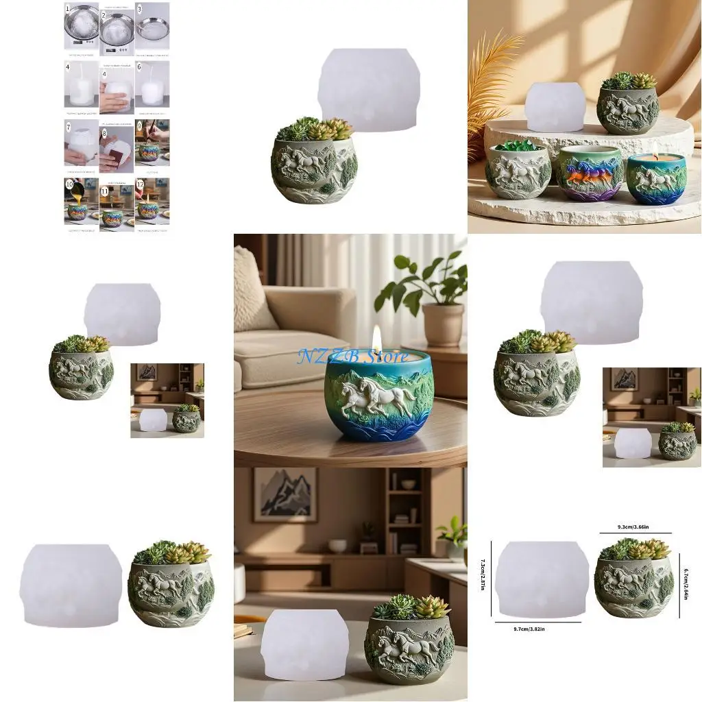 

T21F Creative Horse Silicone Mold Perfect for Handmade Resin Decorations and Gifts