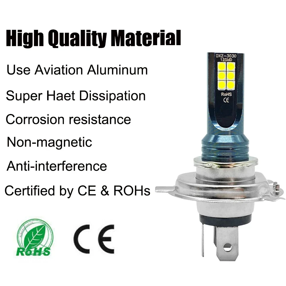 2Pcs H4 H7 LED Headlight H11 H8 H9 H1 H3 Car Fog Light LED Bulbs 9005 9006 Hb3 Hb4 Auto Driving Running Lamps 12000LM 12V 6000K