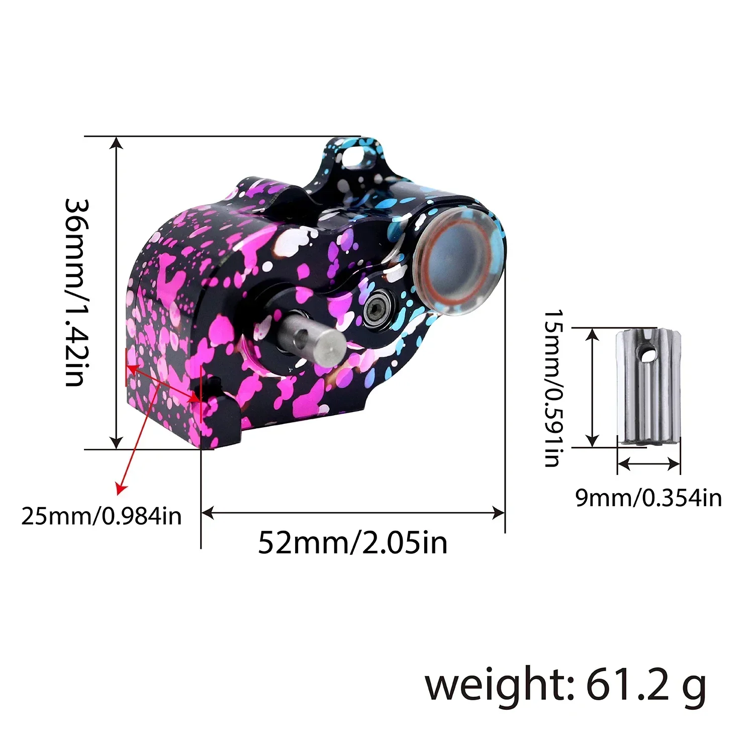 Transmisión de Metal de centro de gravedad bajo LCG 1/10 R2 para SCX10/TRX4/RC4WD Capra-carcasa de aluminio + engranajes de acero pieza de actualización DIY