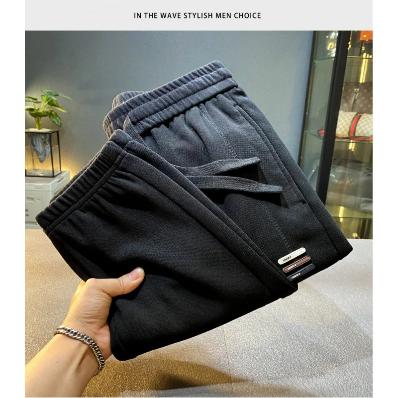 

Спортивные брюки мужские2025осень новые вязаные шаровары для бега повседневные беговые свободные дышащие спортивные штаны с манжетами