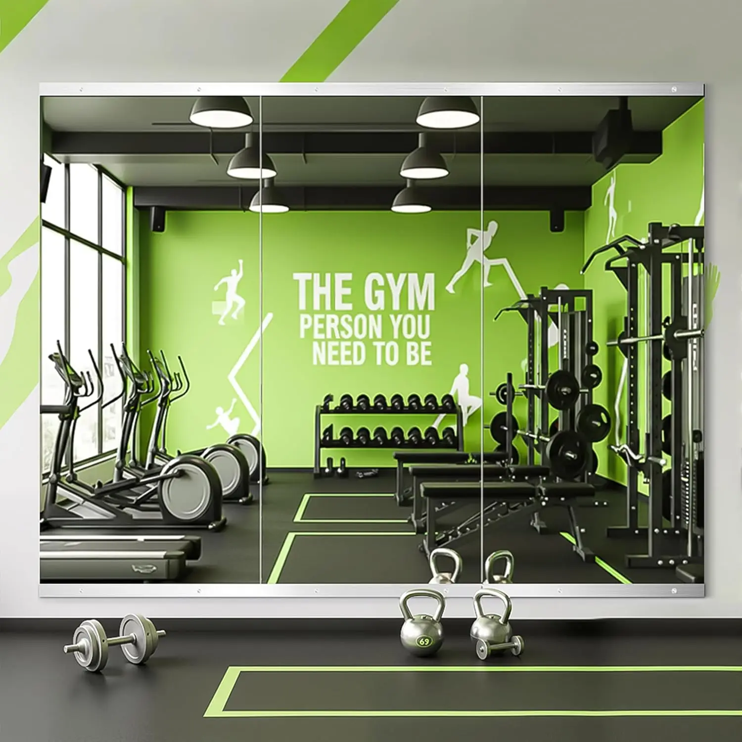 

Home Gym Mirror 50x25x3 Pcs Large Workout Mirrors Tempered Glass Full Length Frameless Body Mirror Garage Dance Yoga Bedroom