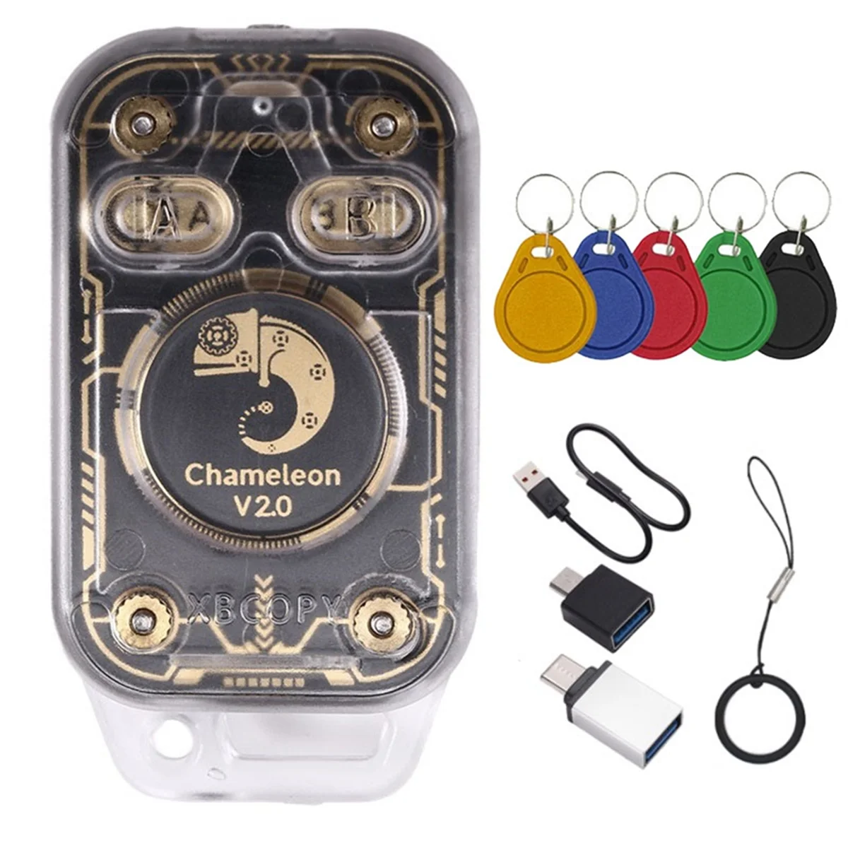 Chameleon V2.0 RFID Smart Chip Reader Emulator NFC Duplicator 125K 13.56Mhz Card Decode+5XUID Keychain Chameleon Ultra