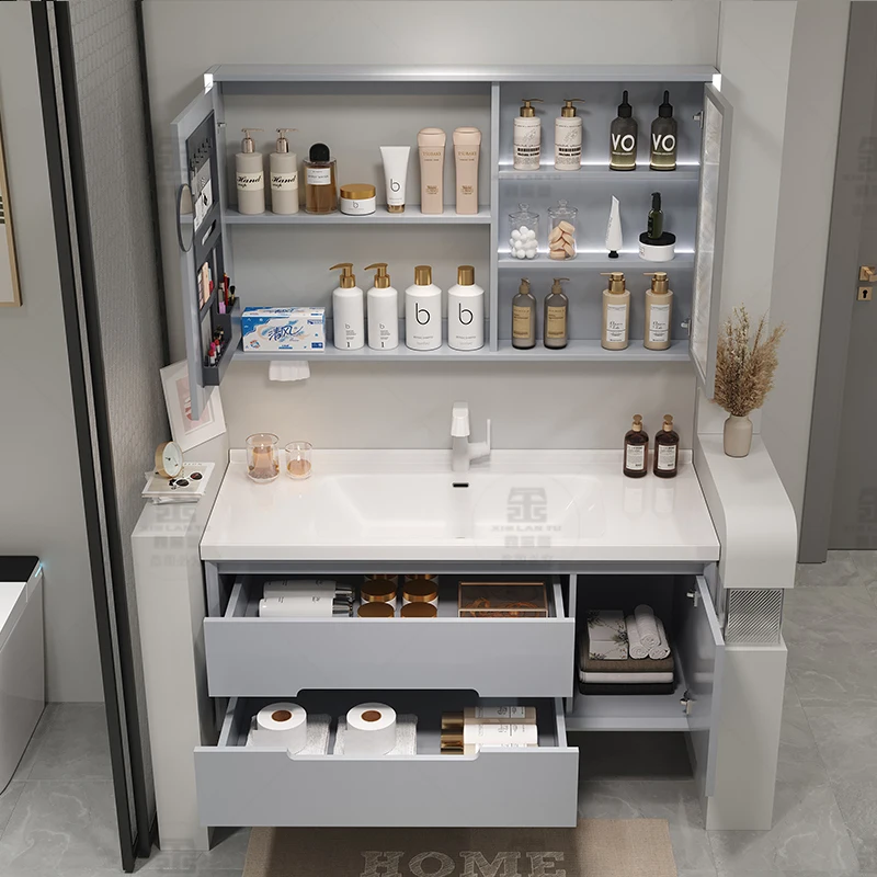 

Storage Shelf Bathroom Cabinet Column Corner Medicine Drawer Furniture Luxury Washbasin Closed Toilet Towel Schrank Vanity Home