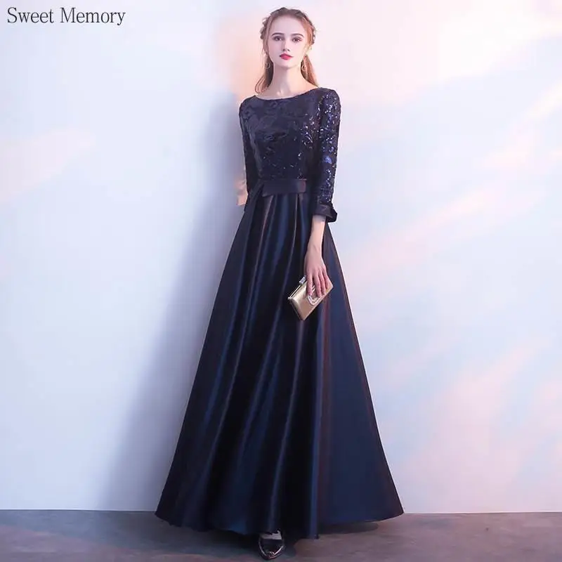 Sweet Memory J1100 Elegant Women's Banquet Bridesmaid Dresses Floor Length A-Line Formal Gown Performance Evening Dress Satin