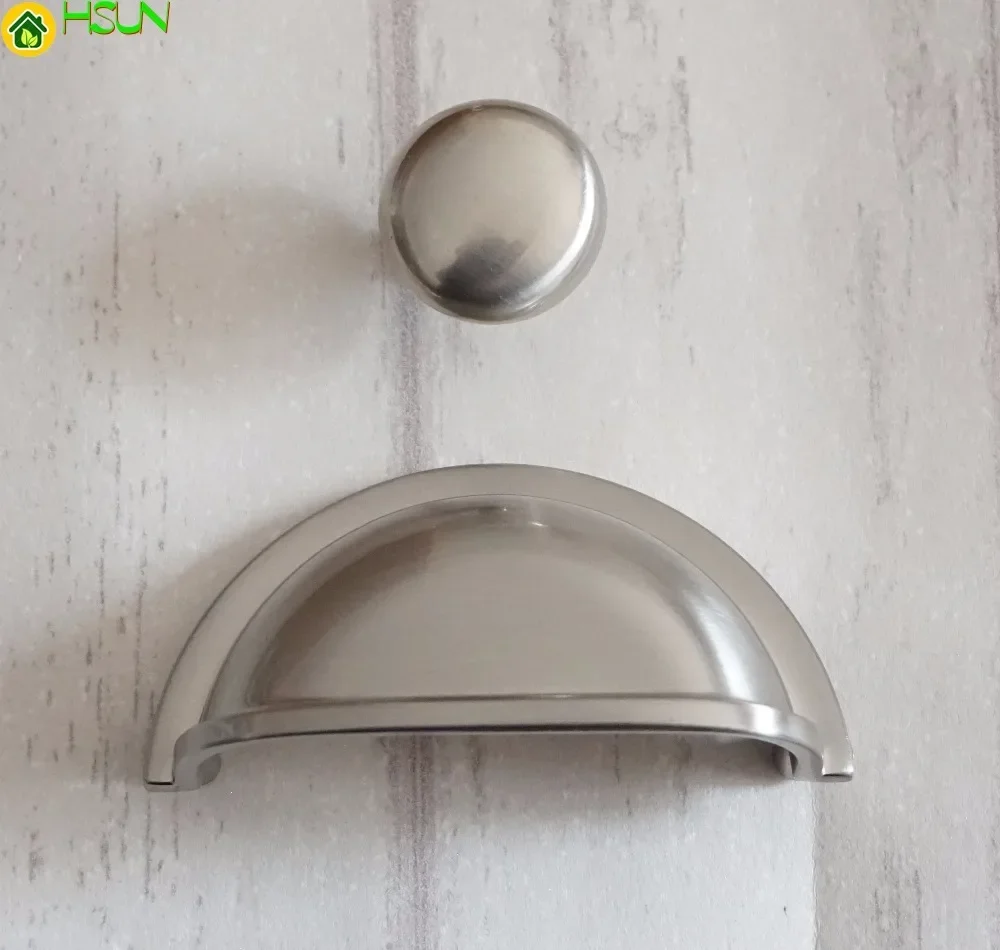 2 pcs Retro Bowl Drawer Pull Knob Dresser pulls Nickel plating Handles Shell Cup Handles Cabinet Knobs Kitchen Hardware 76mm