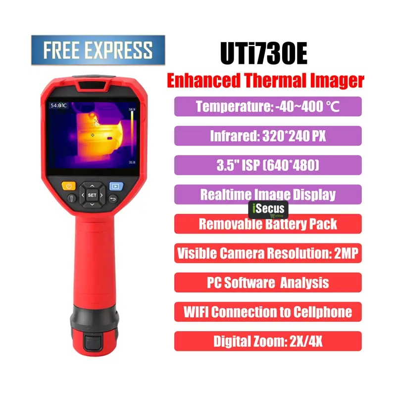 UNI-T UTi730E HD 320x240Pixels Best Handheld Thermal Imaging Camera with WIFI Connection Solar Panel Inspection Pipeline Inspect