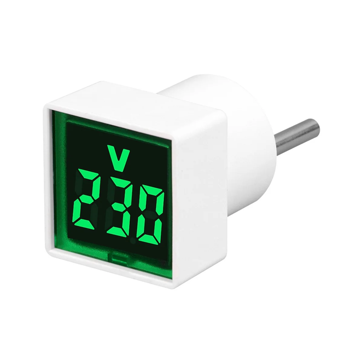 Digital Voltmeter Square AC220V Square Voltage Tester with LED Display and Indicator Light EU Plug Green-Grocery