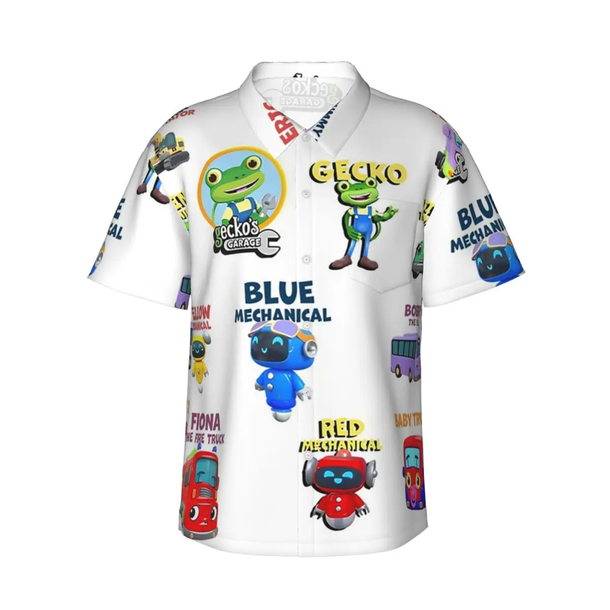 

Garage Geckos Pack 13 Gecko For Garage Geckos Men's Shirts Hawaiian Short Sleeve Shirt Fashion Button Tops for Summer Beach