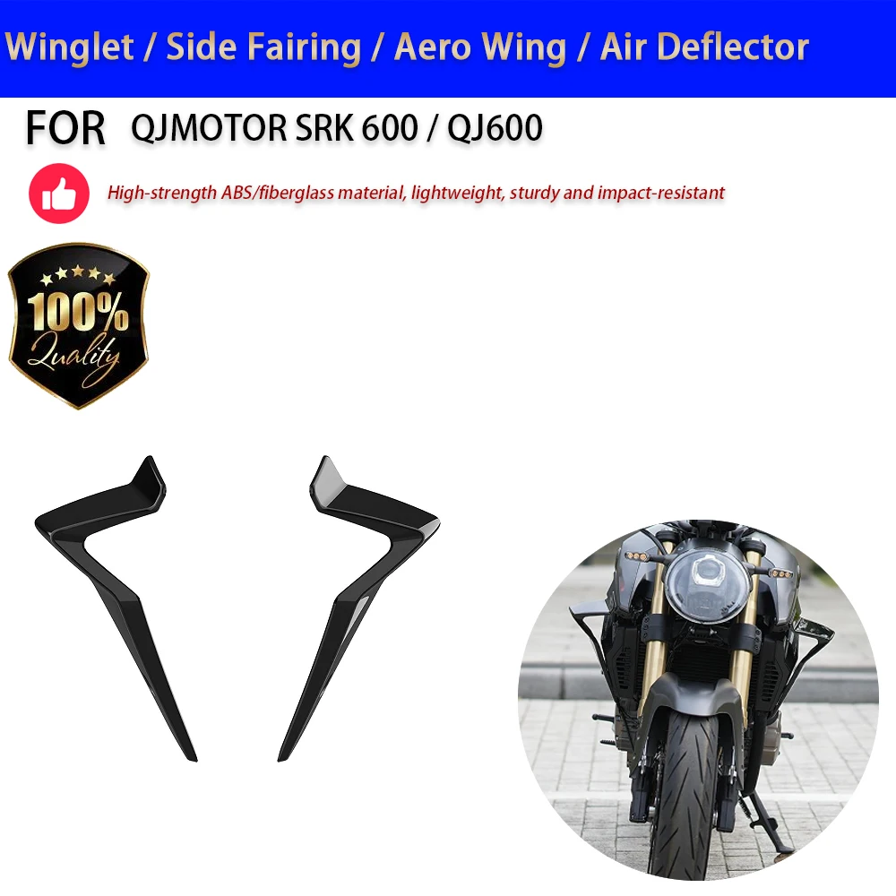For QJMOTOR SRK 600 Winglet Side Fairing Aero Wing Air Deflector No-Drill Accesorios Moto